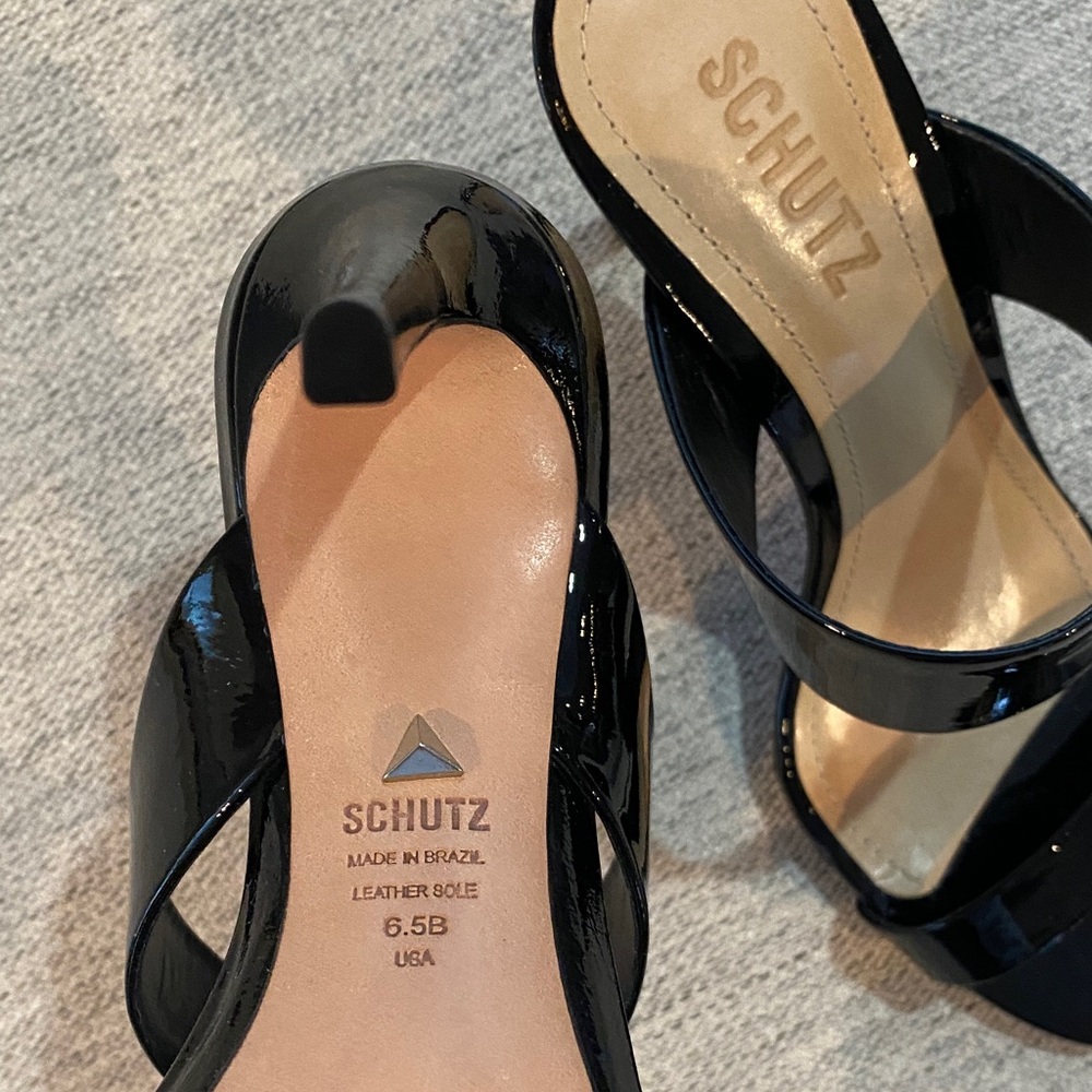 SCHUTZ Black Patent Strappy Heels - Picture 4 of 6